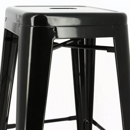 Lot de 4 tabourets CHICAGO NOIR  Chaises d'intérieur