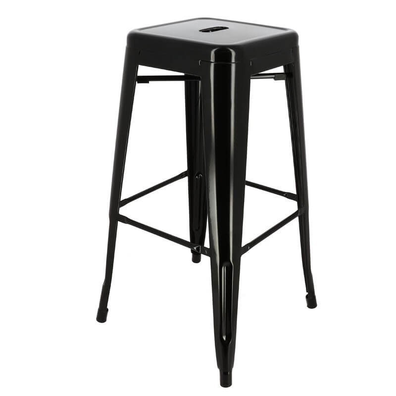 Lot de 4 tabourets CHICAGO NOIR  Chaises d'intérieur