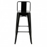 Lot de 4 chaises de bar CHICAGO NOIR  Chaises d'intérieur
