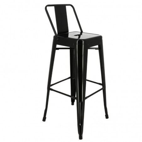 Lot de 4 chaises de bar CHICAGO NOIR  Chaises d'intérieur