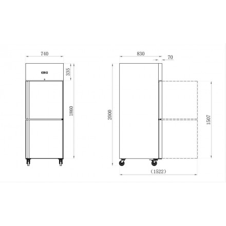Armoire positive GN2/1 700L | AAF7PPNM AFI COLLIN LUCY Armoires réfrigérées verticales