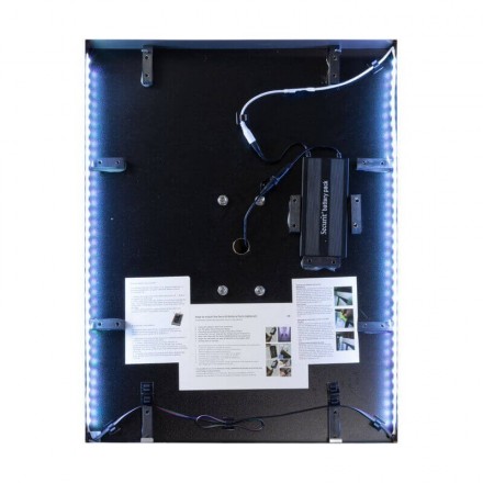 Porte-menu lumineux INOX 4xA4 sur pied SECURIT Porte-menus lumineux