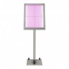 4xA4 stainless steel illuminated menu holder on stand SECURIT Information Displays