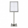 4xA4 stainless steel illuminated menu holder on stand SECURIT Information Displays