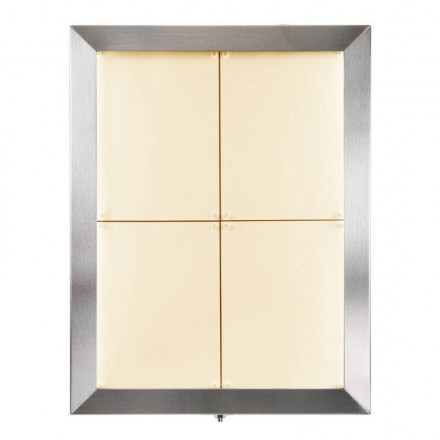 Stainless steel illuminated menu holder 4xA4 SECURIT Information Displays