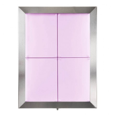 Stainless steel illuminated menu holder 4xA4 SECURIT Information Displays