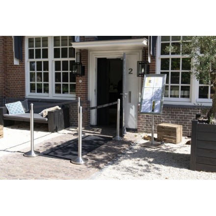 Porte-menu lumineux INOX 6xA4 sur pied SECURIT Porte-menus lumineux