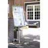 6xA4 stainless steel illuminated menu holder on stand SECURIT Information Displays