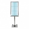 6xA4 stainless steel illuminated menu holder on stand SECURIT Information Displays