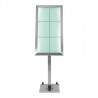 6xA4 stainless steel illuminated menu holder on stand SECURIT Information Displays