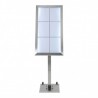 6xA4 stainless steel illuminated menu holder on stand SECURIT Information Displays