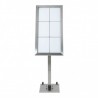 6xA4 stainless steel illuminated menu holder on stand SECURIT Information Displays
