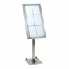 6xA4 stainless steel illuminated menu holder on stand SECURIT Information Displays