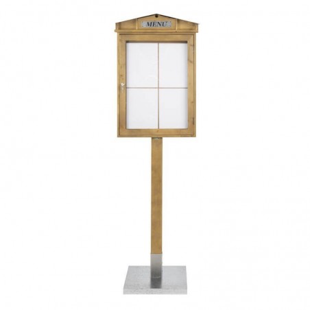 Illuminated menu holder RUSTIC 4xA4 on stand SECURIT Information Displays