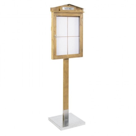 Illuminated menu holder RUSTIC 4xA4 on stand SECURIT Information Displays
