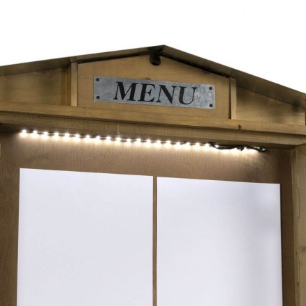 Illuminated menu holder RUSTIC 4xA4 on stand SECURIT Information Displays