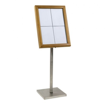 Porte-menu lumineux CLASSIC TECK 4xA4 sur pied SECURIT Porte-menus lumineux