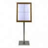 CLASSIC TEAK illuminated menu holder 4xA4 on stand SECURIT Information Displays