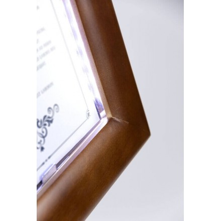 Illuminated menu holder CLASSIC BROWN 4xA4 SECURIT Information Displays
