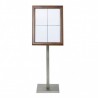 Illuminated menu holder CLASSIC BROWN 4xA4 on stand SECURIT Information Displays