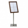 Porte-menu lumineux CLASSIC MARRON 4xA4 sur pied SECURIT Porte-menus lumineux