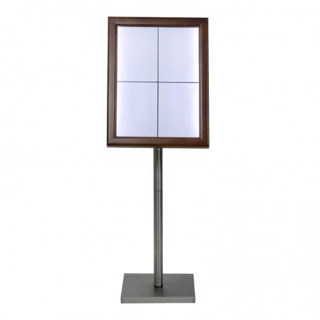 Porte-menu lumineux CLASSIC MARRON 4xA4 sur pied SECURIT Porte-menus lumineux