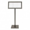 Illuminated menu holder GALVA STEEL 3xA4 on stand SECURIT Information Displays