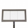 Illuminated menu holder GALVA STEEL 3xA4 on stand SECURIT Information Displays