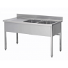 Plonge inox | 2 bacs + égouttoir  Plonges inox