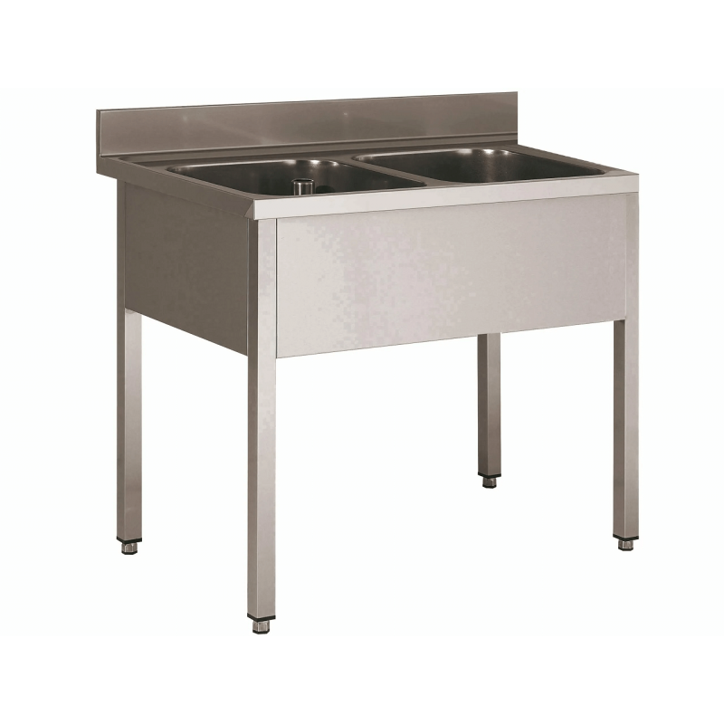 Plonge inox soudée 2 bacs Stainless steel sponges Plonge inox soudée 2 bacs Stainless steel sponges