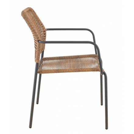 Lot de 4 fauteuils JAVEA paille  CHAISES EN TOILE/CORDE