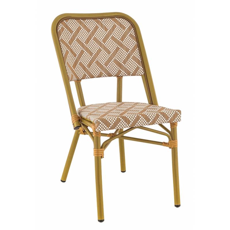 Lot de 2 chaises ODÉON | Blanc & Caramel  Salle