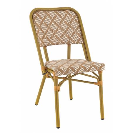 Lot de 2 chaises ODÉON | Blanc & Caramel  Salle
