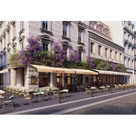 Set of 2 BERCY armchairs | White & Caramel  restaurant room