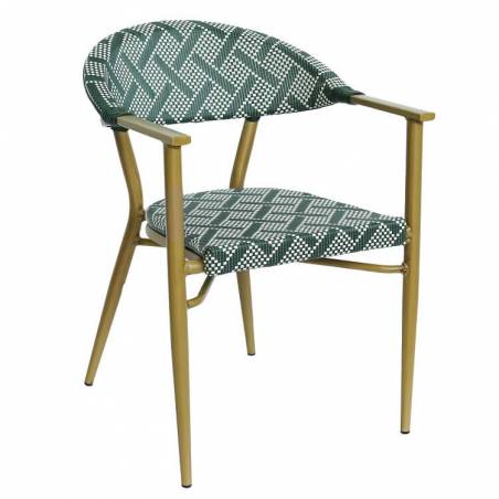 Set of 2 BERCY armchairs | Cream & Green  restaurant room