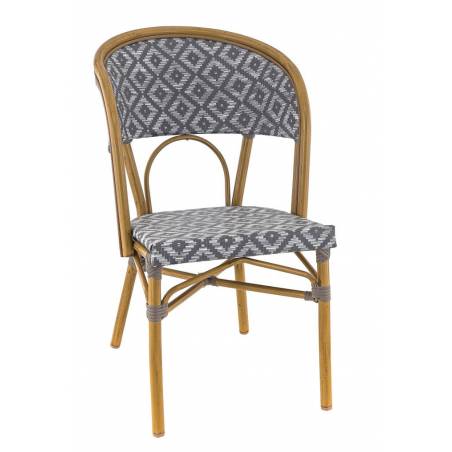 Lot de 2 chaises LIMOGES | Gris & Blanc  Salle