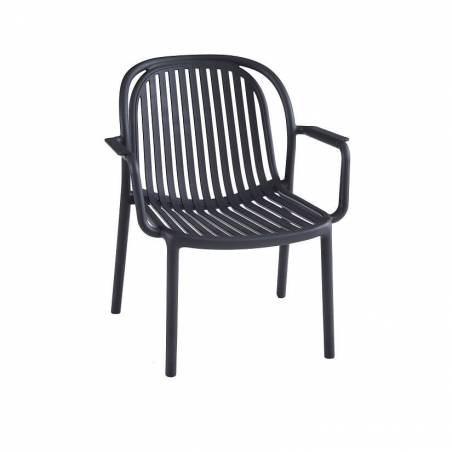 Lot de 4 fauteuils Lounge DOHA | Anthracite  CHAISES EN POLYPROPYLÈNE