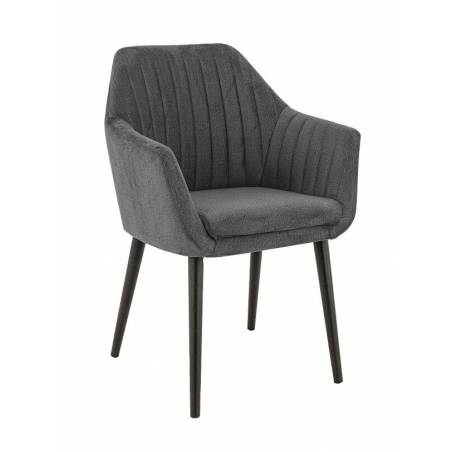 Lot de 2 fauteuils ALFONSE | Anthracite  Chaises d'intérieur