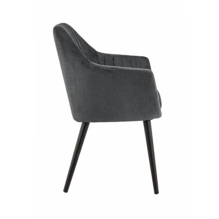 Lot de 2 fauteuils ALFONSE | Anthracite  Chaises d'intérieur