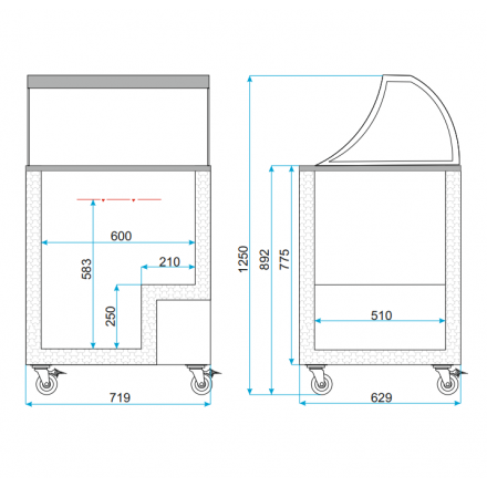copy of Vitrine à crèmes glacées BRIO 170L TEFCOLD Ice cream cabinets