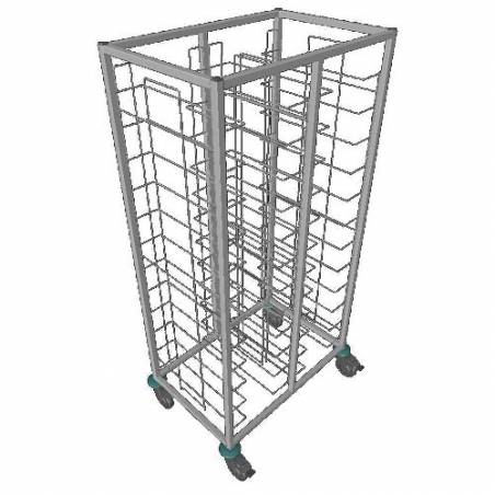 Welded clearance trolley | 1x12 level | without side panels L2G Stainless steel transport ladders