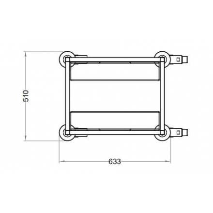Welded clearance trolley | 1x12 level | without side panels L2G Stainless steel transport ladders