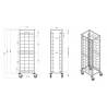 Welded clearance trolley | 1x12 level | without side panels L2G Stainless steel transport ladders