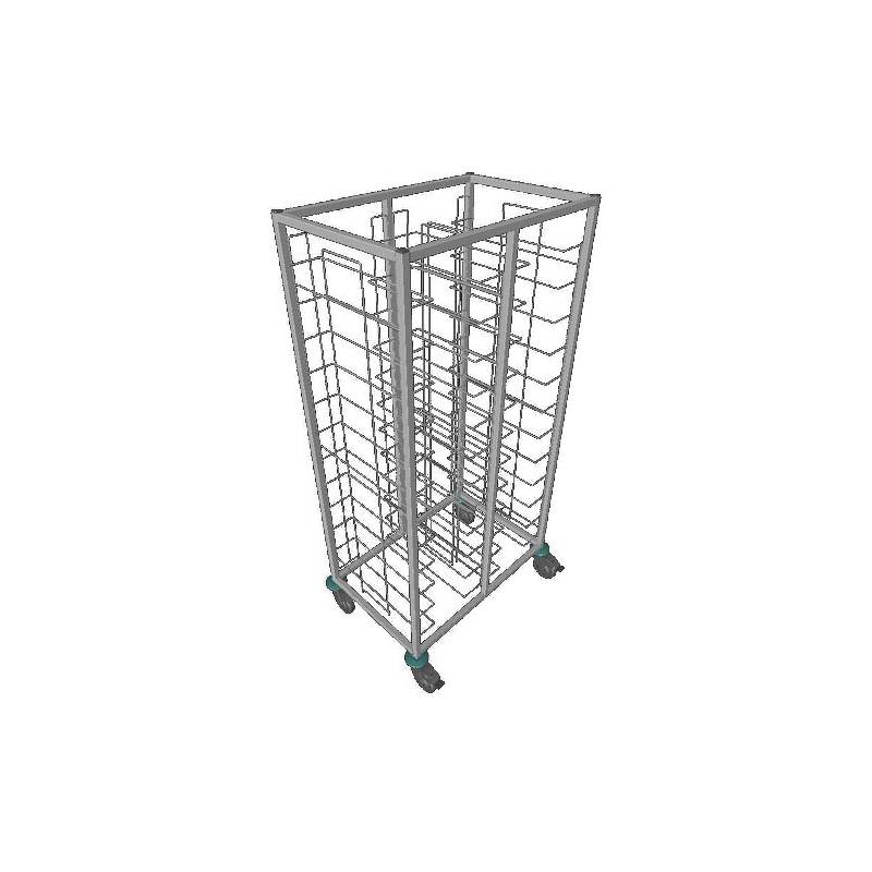Welded clearance trolley | 2x12 level | without side panels L2G Stainless steel transport ladders