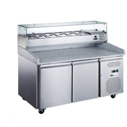 Refrigerated pizza prep table | 2 doors | 6xGN1/3 AFI COLLIN LUCY Refrigerated pizza tables