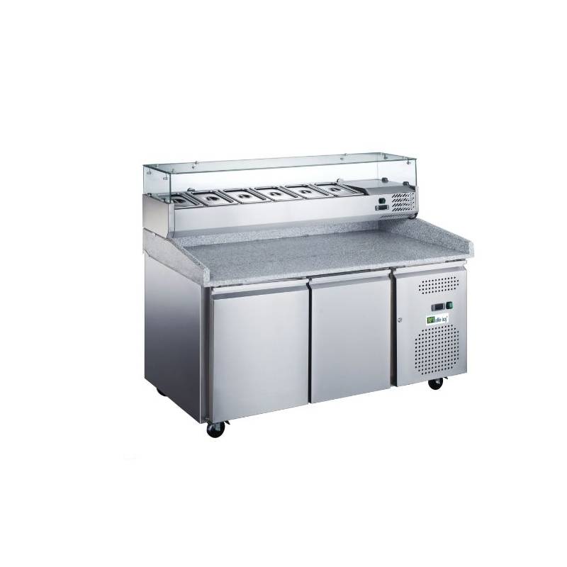 Refrigerated pizza prep table | 2 doors | 6xGN1/3 AFI COLLIN LUCY Refrigerated pizza tables