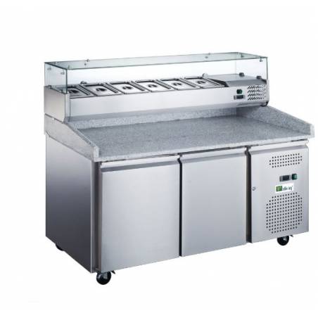Refrigerated pizza prep table | 2 doors | 6xGN1/3 AFI COLLIN LUCY Refrigerated pizza tables