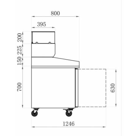 Refrigerated pizza prep table | 2 doors | 6xGN1/3 AFI COLLIN LUCY Refrigerated pizza tables
