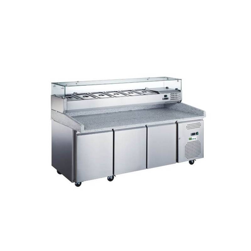 Refrigerated pizza prep table | 3 doors | 9xGN1/3 AFI COLLIN LUCY Refrigerated pizza tables
