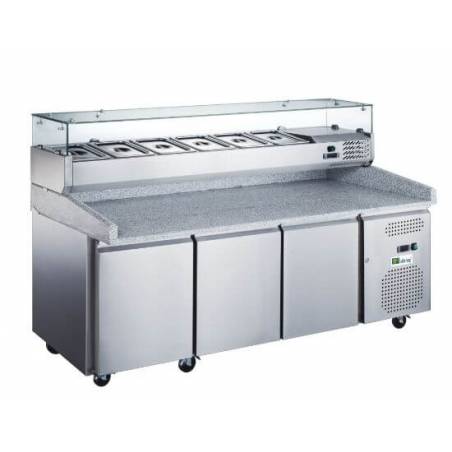 Refrigerated pizza prep table | 3 doors | 9xGN1/3 AFI COLLIN LUCY Refrigerated pizza tables